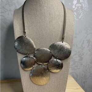 Erica Lyons Signed Silver Tone Layered Fashion Necklace